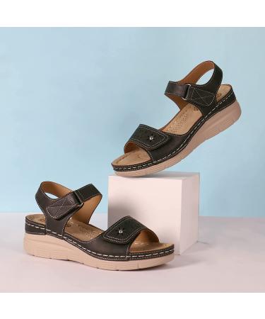 JABASIC Women's Orthotic Walking Sandals with Arch Support - Size 8 Black - Buy Online on GoSupps.com