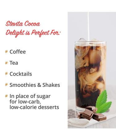 Stevita Cocoa Delight 4.2 oz - Natural Cocoa Powder with Stevia for Hot Cocoa, Smoothies, Desserts - Non-GMO, Vegan, Keto, Paleo - 30 Servings - Buy Online on GoSupps.com