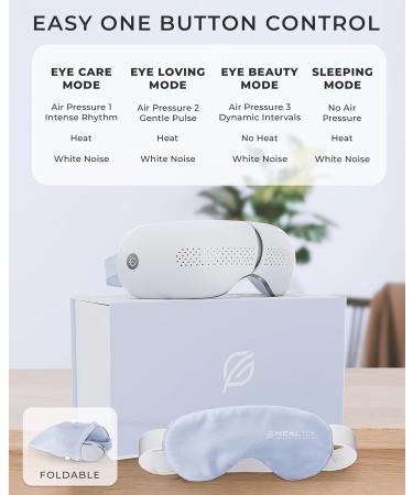 Eye Massager with Heat & Bluetooth Music | Foldable 180 Heated Eye Mask for Migraines | Includes Free Cooling Gel Mask | Perfect Gift for Mom Dad & Friends - Buy Online on GoSupps.com