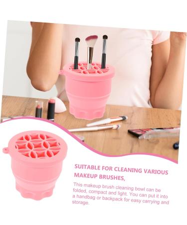 Zerodeko Retractable Silicone Scrub Cup Drying Rack Brush Beauty Tool Cleaning Bowl Makeup Tool Cleaner Multifunction Silica Gel Dryer 9.20X9.20X8.60CM Pink - Buy Online on GoSupps.com
