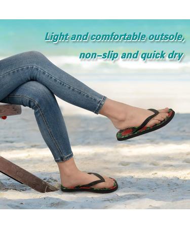 Buy Mnsruu Green Rose Leaves Flip Flops for Home Hotel Spa & Travel - Unisex Comfort Footwear - Buy Online on GoSupps.com