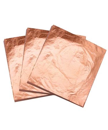 Gold Leaf Sheets, Real Copper Leaf Sheet, Schabin Gold Foil Paper 100 Sheets 6.3" by 6.3" Metallic Leaf Sheet for Painting Arts, Gilding, Crafts Nails and DIYS Decor 6.3 rose gold 100pcs