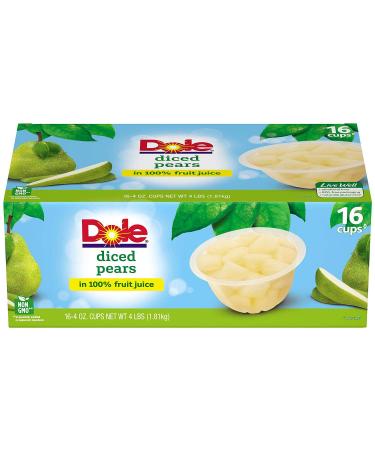 Dole Diced Pears in 100% Fruit Juice - 16 Cups (4 Oz each), Total 64 Oz - Buy Online on GoSupps.com