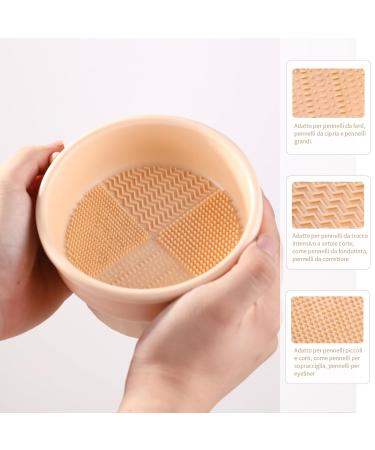 MSQ 3-in-1 Makeup Brush Cleaner & Silicone Holder - Clean & Dry Brushes & Sponges (Purple/Orange) | International Shipping - Buy Online on GoSupps.com