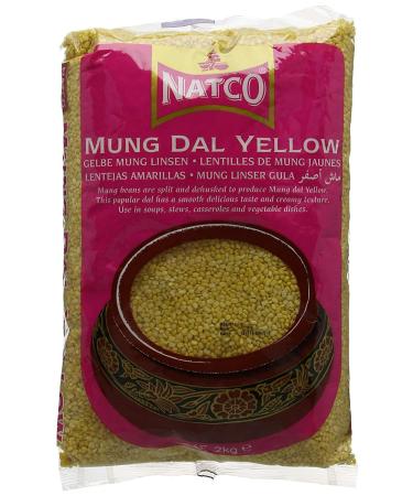 Natco Mung Dal Yellow Beans for Soups Stews Casseroles and Vegetable Dishes - 2kg Bag