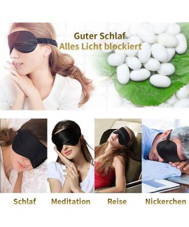 Yunchi 100% Silk Sleeping Mask | Luxurious 19 Momme Mulberry Blindfold for Men & Women | Comfortable Bio Satin Eye Mask for Restful Sleep (Black) - Buy Online on GoSupps.com