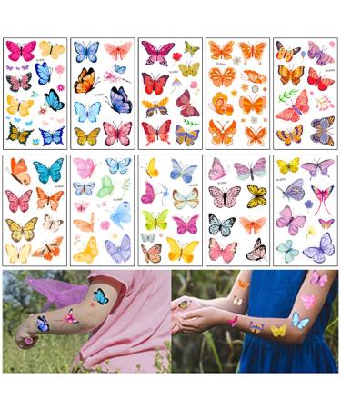 20 SheetsTemporary Tattoos  Various Styles of Butterflies Temporary Tattoo Toys  Group Activities  Children's toys  Activity Decoration (QS80)