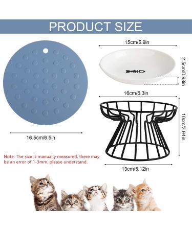 Raised Cat Food Bowl Stand - Anti Vomiting Ceramic Cat Dish | Elevated Cat Feeder for Food & Water - Buy Online on GoSupps.com
