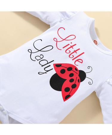 UUAISSO Cow Print Baby Girls Clothes Set | Ruffled Long Sleeve Tops & Pants Outfit | 3-6 Months | Red - Buy Online on GoSupps.com