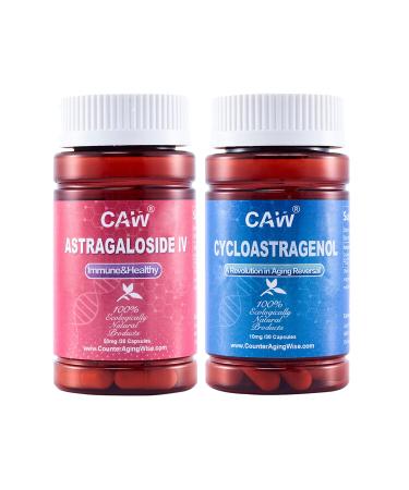 CAW Telomere Support Hypersorption Cycloastragenol 10mg 30 Capsules and Astragaloside IV 50mg 30 Capsules