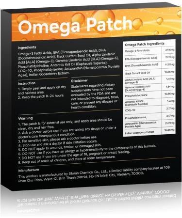 Omega Patch (48 Days Supply) Omega 3 Patches (Individuals) - Buy Online on GoSupps.com