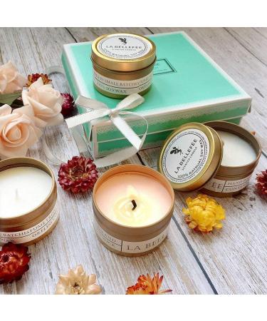 Scented Candles Gift Set for Mom | Seasalt & Sage, Lavender & Vanilla, Lemongrass & Bergamot | Mediterranean Amber Candle in Decorative Travel Tin - Buy Online on GoSupps.com