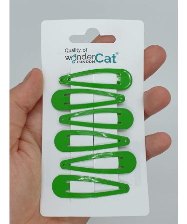 6 PCS Green Metal Snap Hair Clips 5CM Long - Hair Grip Pins - Buy Online on GoSupps.com