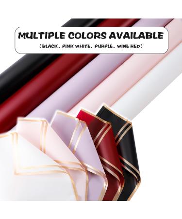 Pink Flower Wrapping Paper Bouquet with Gold Border Design Korean Paper Style Bouquet Wrapping Paper Waterproof Bouquet Paper Gift Wrap Floral Wrapping Paper Papel Para Flores Flower Bouquet Wrap Flower Wrap Paper for Diy Making Gift Packages for Mother's - Buy Online on GoSupps.com