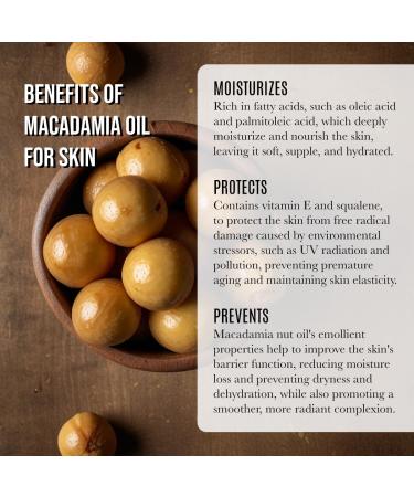 Organic Macadamia Nut Oil Moisturizer for Dry Skin | 4oz Cold Pressed & Unrefined Hair Oil Buy Online Internationally - Buy Online on GoSupps.com