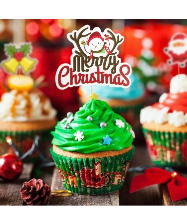 30PCS Christmas Cake Topper Set - Merry Christmas & Happy Birthday Party Themes - Santa, Gingerbread Man, Snowflake Decorations for Banquet Baking Desserts - Buy Online on GoSupps.com