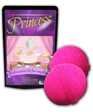 Lil Princess Bath Bombs - Pretty Pink Luxurious Home Spa for Girls  Stocking Stuffers for Young Ladies  XL Bath Fizzers  Handmade in The USA