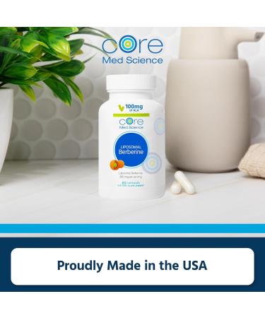 Core Med Science Liposomal Berberine 300mg - Support Liver & Heart Health - Non-GMO Gluten-Free Vegetarian Capsules (60 Count - Buy Online on GoSupps.com