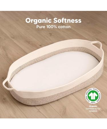 2-Pack Organic Cotton Fitted Baby Bed Sheets for Boys & Girls - Soft White Stroller and Mattress Covers - Buy Online on GoSupps.com