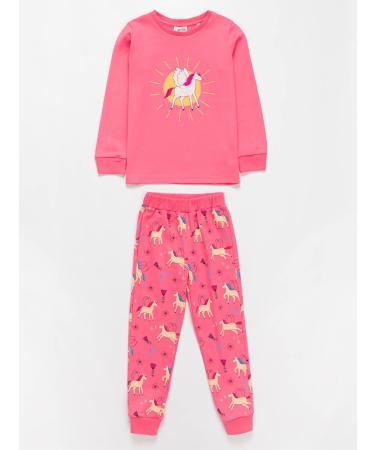 Artie Baby Girls 100% Cotton Comfort Pyjamas Set | Footless Long Sleeve Pjs for Kids 3-4 Years | 2-Piece Nightwear Outfit for 12 Months to 8 Years | Pink - Buy Online on GoSupps.com