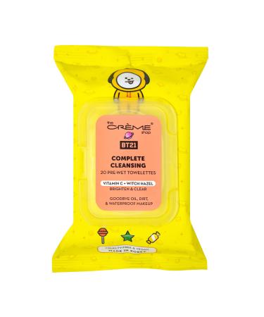 The Cr me Shop BT21 CHIMMY Complete Cleansing Towelettes - Vitamin C & Witch Hazel (20 Pre-Wet Towelettes)