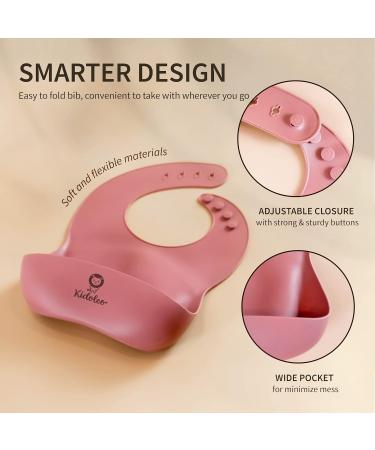 KIDOLEO Silicone Baby Weaning Set - Suction Plate, Bowl, Sippy Cup, Bib, Fork & Spoon - 7 Piece Toddler Feeding Set (Pink) - Buy Online on GoSupps.com
