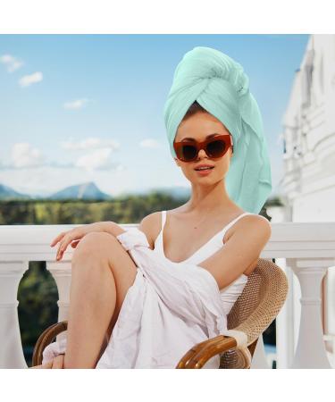 YFONG Large Microfiber Hair Towel Wrap for Women - Ultra-Absorbent Quick Dry for Curly & Thick Hair Anti-Frizz Turban with Elastic Band - Buy Online on GoSupps.com