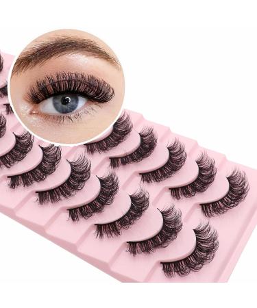 Losha DD Curl Russian Strip Lashes 10 Pairs Pack - Wispy False Eyelashes for Lash Extension Look (D03) - Buy Online on GoSupps.com
