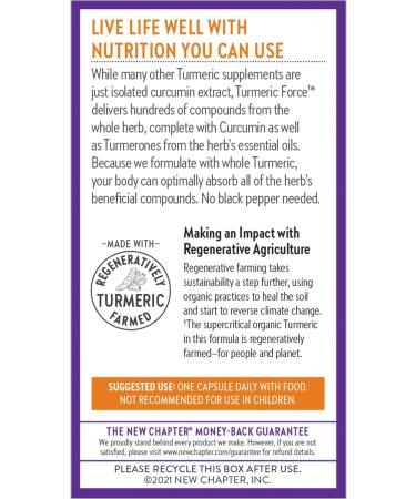 New Chapter Turmeric Curcumin Supplement - 60 Capsules | Natural Anti-Inflammatory & Antioxidant - Buy Online on GoSupps.com
