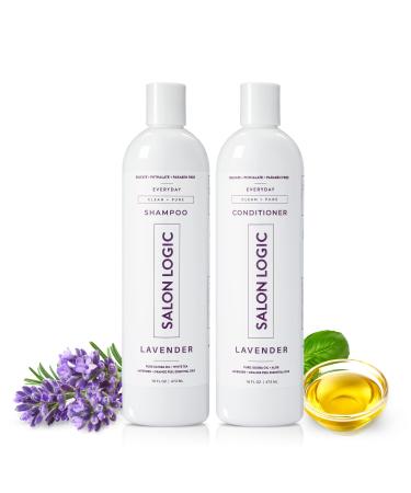Everyday Clean & Pure Shampoo and Conditioner Set Lavender - Salon Quality Keratin treatment Naturally Scented Hydrating Moisturizing Cleansing Treatment Safe for Color Treated Hair