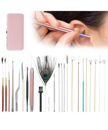 23-Piece Cherry Powder Ear Pick Set | Double Ended Spiral Ear Scoop Spoon Kit - Buy Online on GoSupps.com