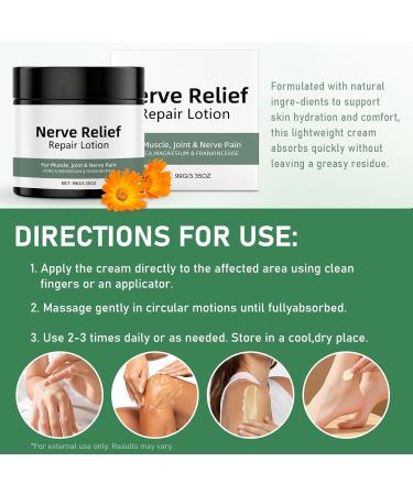 2PC Nerve Relief Repair Lotion Cream Neuropathy Lotion with Arnica Deeply Moisturizes Skin Keep Soft Smooth Suitable for Muscle Lumbar Neck Hands and Feet 1 Fl Oz (Pack of 2) - Buy Online on GoSupps.com