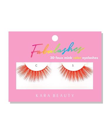 Kara Beauty Red Colored Fabulashes - 3D Faux Mink Synthetic Strip Lashes for International Shipping - Buy Online on GoSupps.com