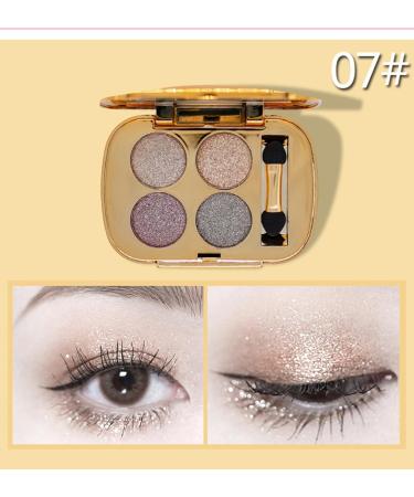 Glitter Eyeshadow Palette Makeup Set 4 Colors Shimmer Eyeshadow Palette Gold Eyeshadow Highly Pigmented Long Lasting Waterproof Sweatproof Professional Nude Eyeshadow Palette Make Up Palettes for Women Warm Natural Neutral Smokey Eye Eyeshadow Palette (7# - Buy Online on GoSupps.com