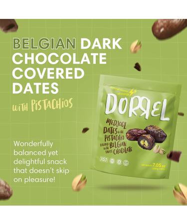 Dorrel Dark Chocolate Covered Medjool Dates with Pistachios | Nutritious High-Energy Snack | Non-GMO & Kosher | 1 Pack - Buy Online on GoSupps.com