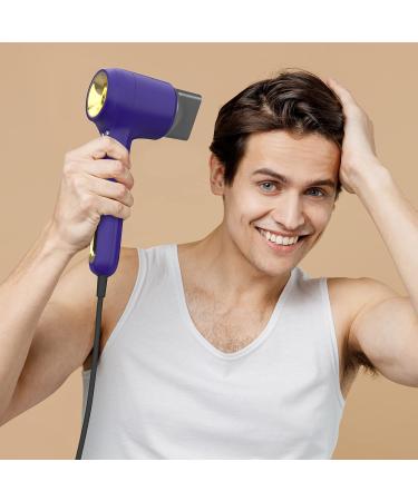 Professional Ionic Hair Dryer - 110 000 RPM Brushless Motor Low Noise Anti-Frizz | Fast Drying with 2 Magnetic Nozzles - Perfect for Home & Salon - Purple - Buy Online on GoSupps.com