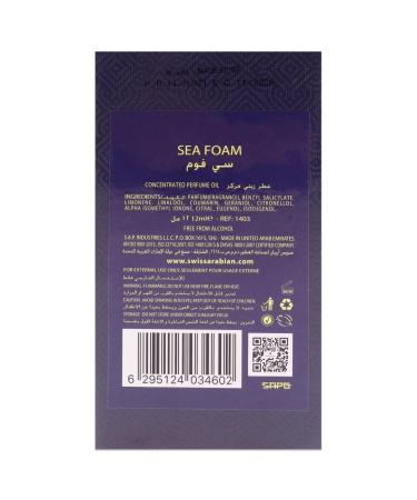 Swiss Arabian Sea Foam For Unisex - Luxury Products From Dubai - Long Lasting Personal Perfume Oil - A Seductive Exceptionally Made Signature Fragrance - The Luxurious Scent Of Arabia - 0.4 Oz - Buy Online on GoSupps.com