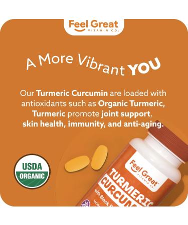 Organic Turmeric Curcumin with Organic Black Pepper 1400 mg - 95% Standardized Curcuminoids & Black Pepper Extract for Better Absorption & Potency - Joint Support - 60 Count Turmeric Capsules - Buy Online on GoSupps.com