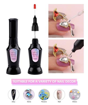 2PCS Rhinestone Nail Glue Set - Clear 20ml Acrylic Adhesive for Press On Tips, Gems, & Jewels - DIY Nail Decoration Supplies - Buy Online on GoSupps.com