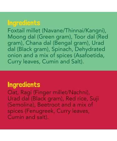 Slurrp Farm Millet Dosa Instant Mix - Supergrains Spinach & Beetroot | Natural & Healthy Food - 10.5oz (Pack of 2) - Buy Online on GoSupps.com
