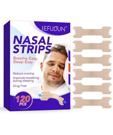 120 Pieces Nasal Strips Drug-Free Extra Strength Nose Strips for Breathing Instantly Relieves Nasal Congestion Helps Reduce Snoring Improves Sleep Clinically Proven Large Size 66mm by 19mm