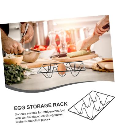 PRETYZOOM Egg Holder Dispenser Egg Tray Kickstand Egg Fridge Rack Refrigerator Egg Storage Rack Refrigerator Shelf Household 18.00X12.00X3.50CM Black - Buy Online on GoSupps.com
