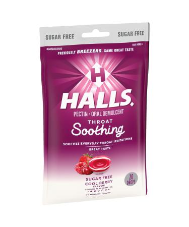 HALLS Breezers Cool Berry Sugar Free Throat Drops - 20 Drops - Buy Online on GoSupps.com