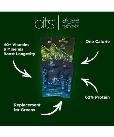 ENERGYbits Spirulina and RECOVERYbits Chlorella Tablets - Pack of 4 Single Servings (7500mg per Serving  2 Servings of Each Brand) - Keto  Vegan  Superfood - Buy Online on GoSupps.com