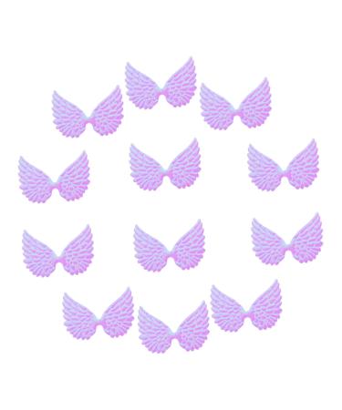 NUOBESTY 12pcs Ornament Tiara Diy Craft Applique Angel Wing for Crafts Accessories 3d Angel Wings Backpack Purple 12.50X7.00X0.10CM
