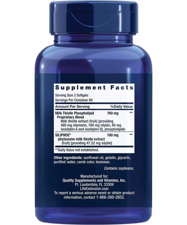 Buy Life Extension European Milk Thistle 120 Softgels â€“ Detox & Liver Support - Buy Online on GoSupps.com