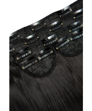 Lullabellz Super Thick Statement Straight Clip In Hair Extensions 5-Piece 26-Inch Length Natural Black - Buy Online on GoSupps.com