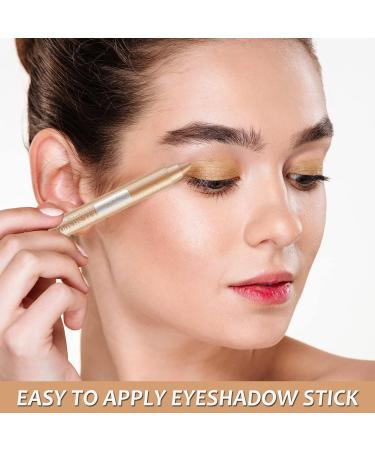 High Pigmented Metallic Eyeshadow Stick - Waterproof Cream Shimmer Eye Shadow Pencil - Champagne Gold Neutral Eyeliner Pen - Long-Lasting Prime Makeup - Buy Online on GoSupps.com