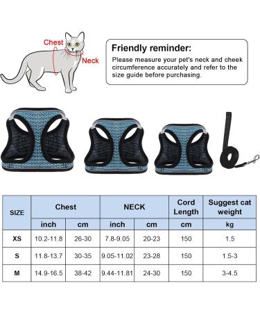 Shop Lollanda XS Blue Cat Dishes with Leash & Adjustable Soft Kitten Vest - Reflective Stripe Design for Small Cats - Buy Online on GoSupps.com