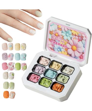 Solid Nail Gel 9 Color Gel Manicure Palette Smooth and Stackable Nail Glue for French Tips and Long-Lasting Home Manicures - Buy Online on GoSupps.com